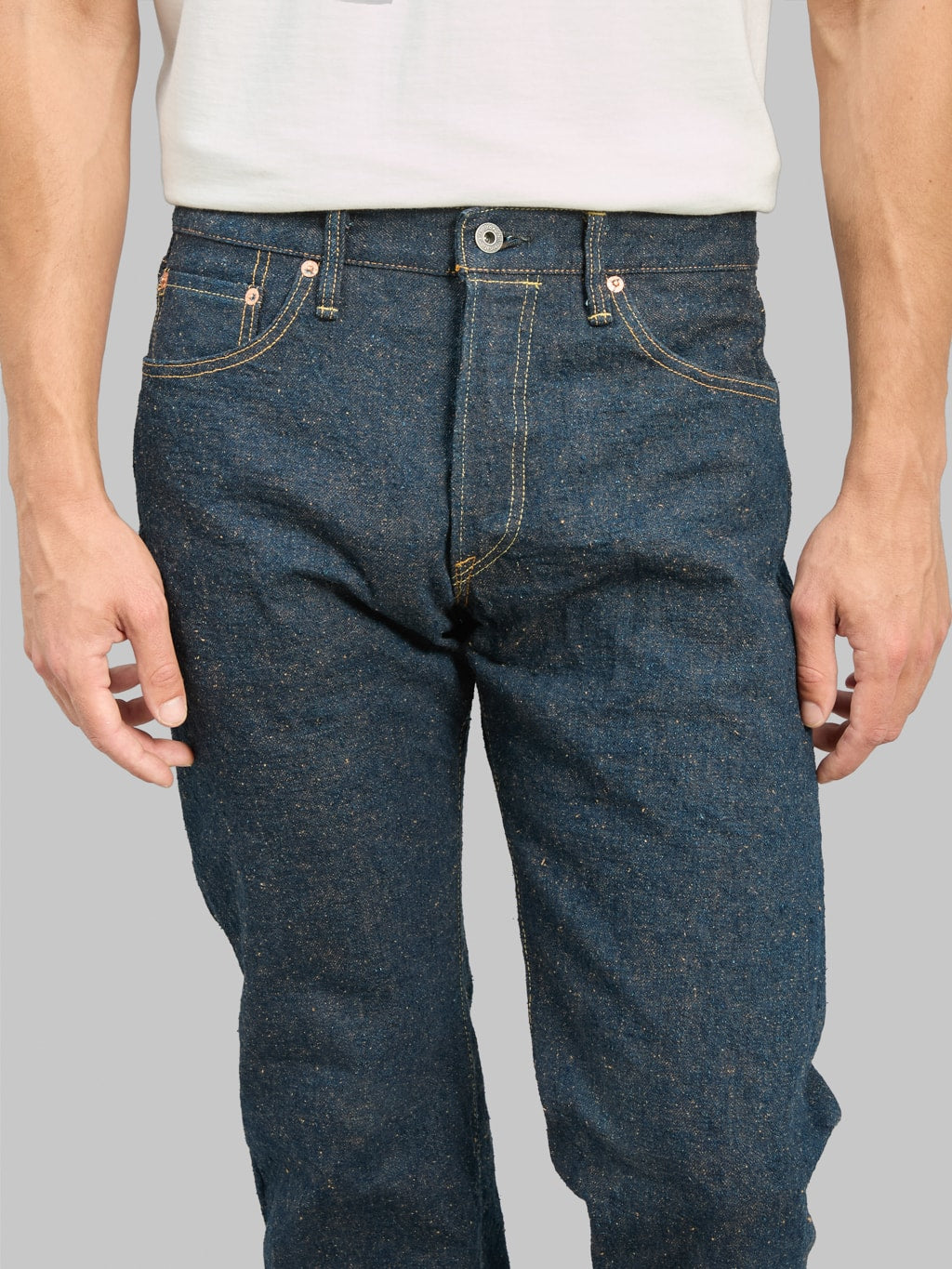 ONI Denim 288CCD-MOCA "Crushed Concrete Denim Moca Weft" 15oz Regular Straight Jeans