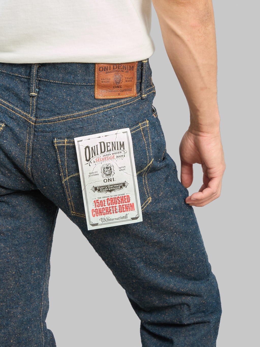 ONI Denim 288CCD-MOCA "Crushed Concrete Denim Moca Weft" 15oz Regular Straight Jeans