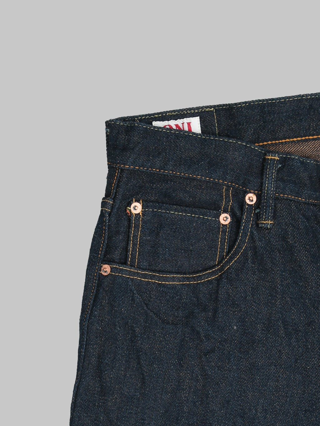 ONI Denim 288ZRLBR Secret Denim Brown Weft Straight Jeans coin pocket