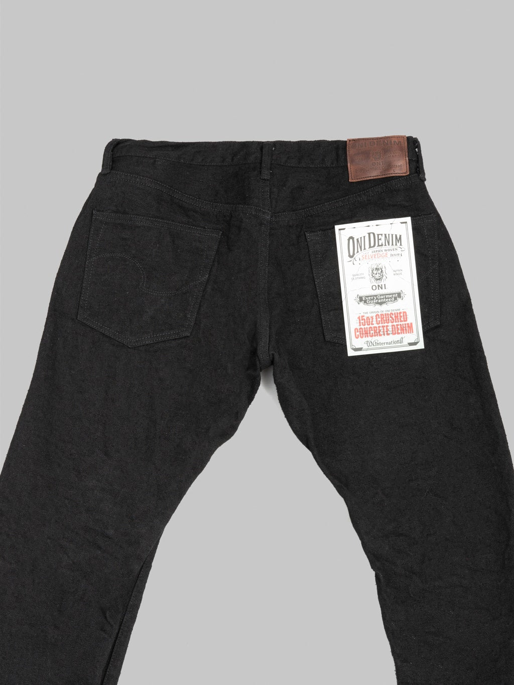 ONI Denim CCD Black x Black Kabuki Relaxed Tapered Jeans back details