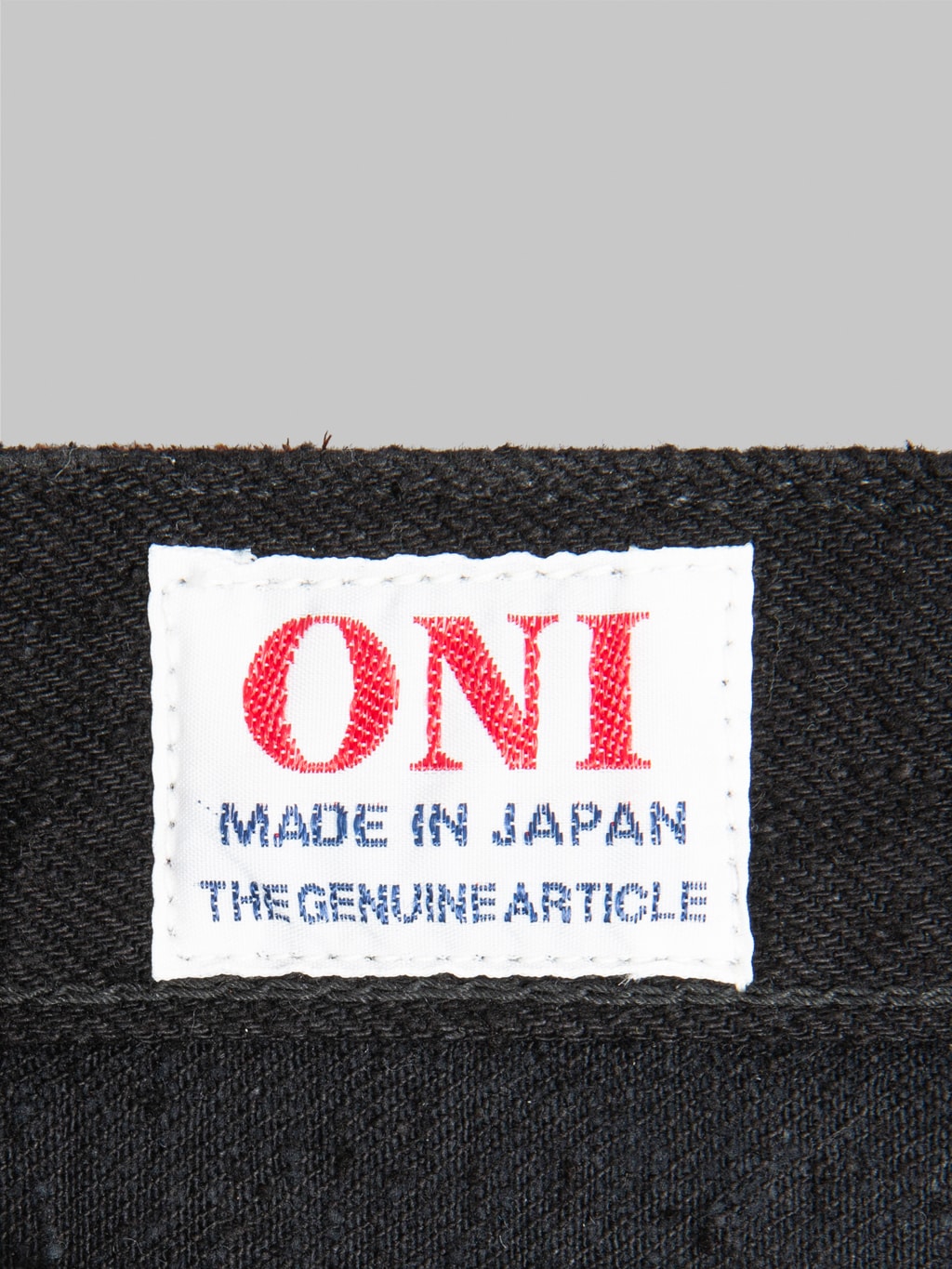 ONI Denim CCD Black x Black Kabuki Relaxed Tapered Jeans interior tag