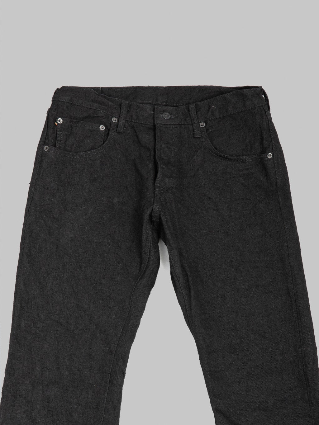 ONI Denim CCD Black x Black Kabuki Relaxed Tapered Jeans front details