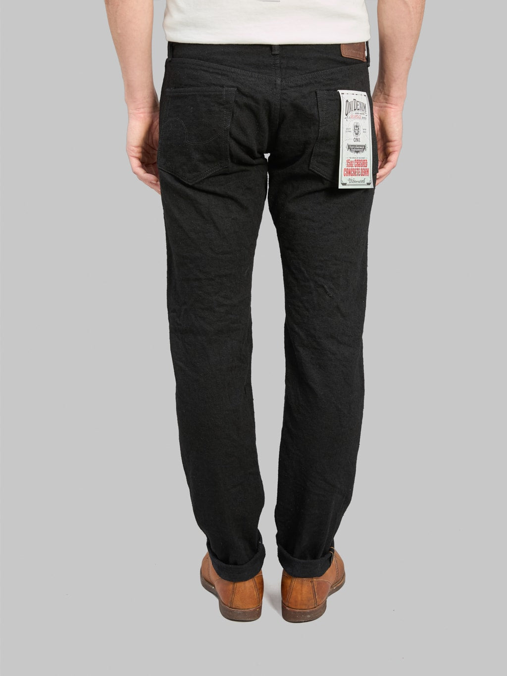 ONI Denim CCD Black x Black Kabuki Relaxed Tapered Jeans back fit