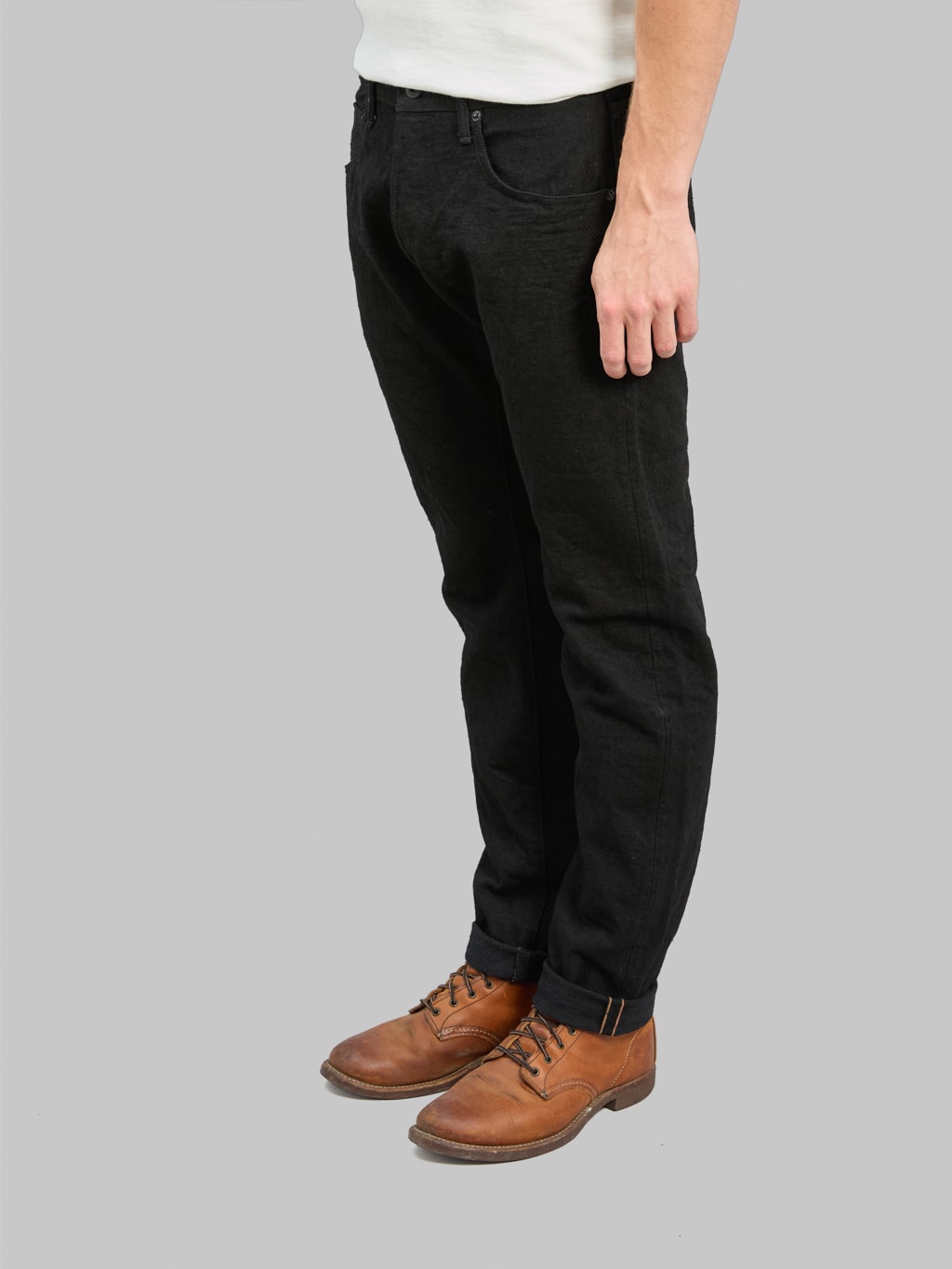 ONI Denim CCD Black x Black Kabuki Relaxed Tapered Jeans side fit
