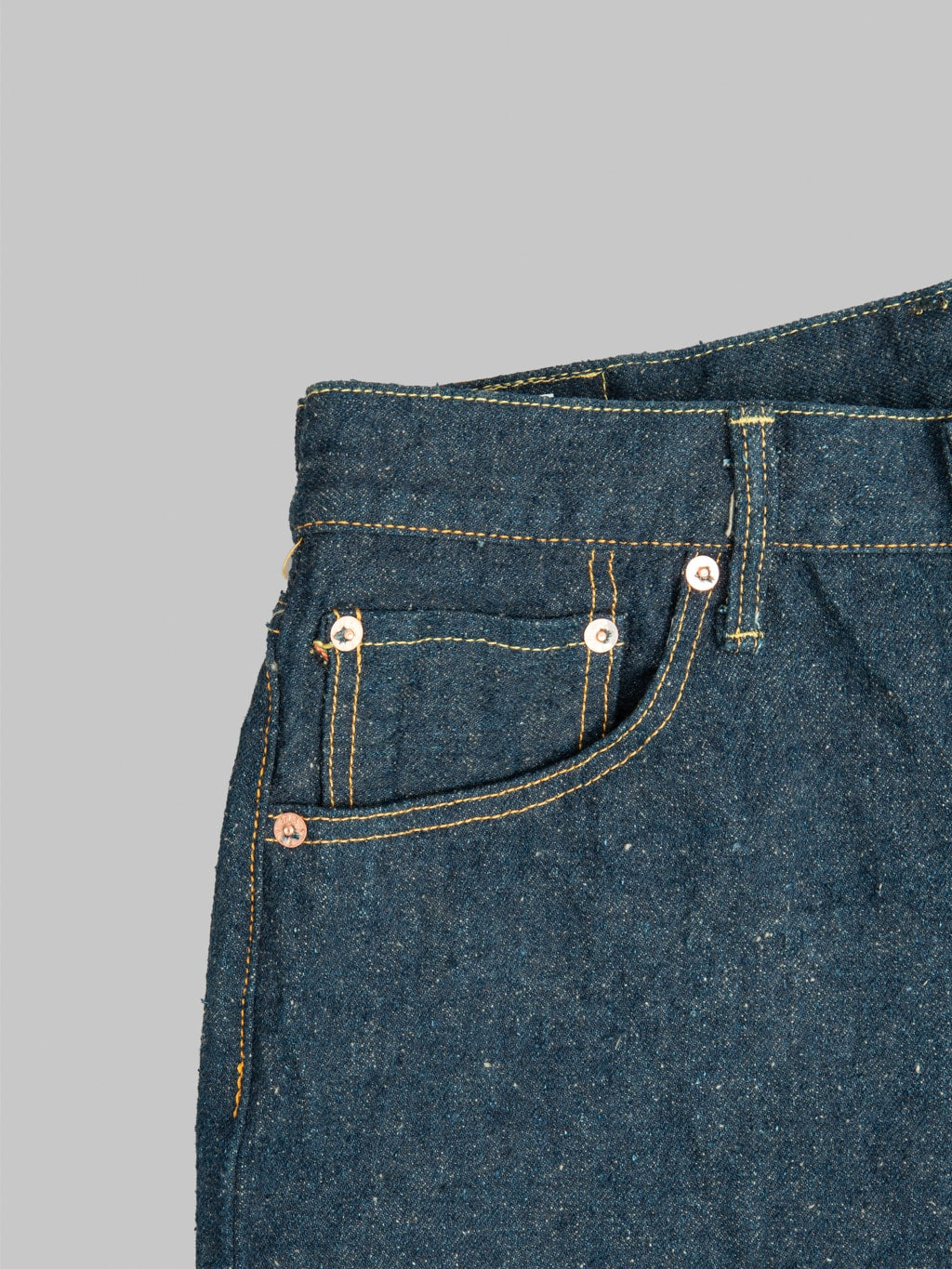 ONI Denim 622CCD-GOLV "Crushed Concrete Denim Grayish Olive Weft" 15oz Relaxed Tapered Jeans