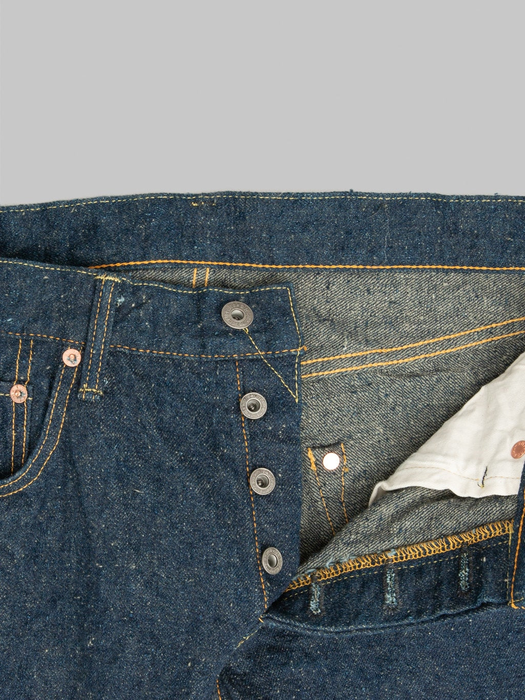 ONI Denim 622CCD-GOLV "Crushed Concrete Denim Grayish Olive Weft" 15oz Relaxed Tapered Jeans