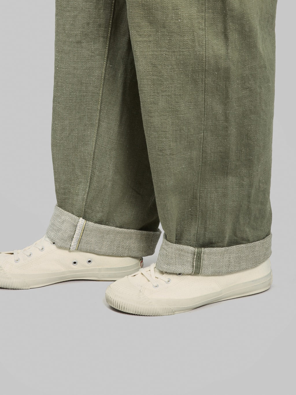 ONI Denim 822OLD18 Olive Denim Super Wide Olive Jeans weft