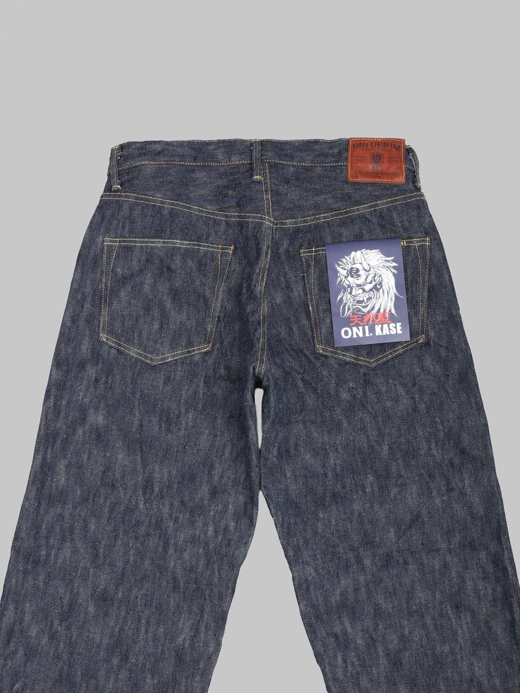 ONI 822 Kase 16oz Natural Indigo Super Wide Tapered Jeans back pockets