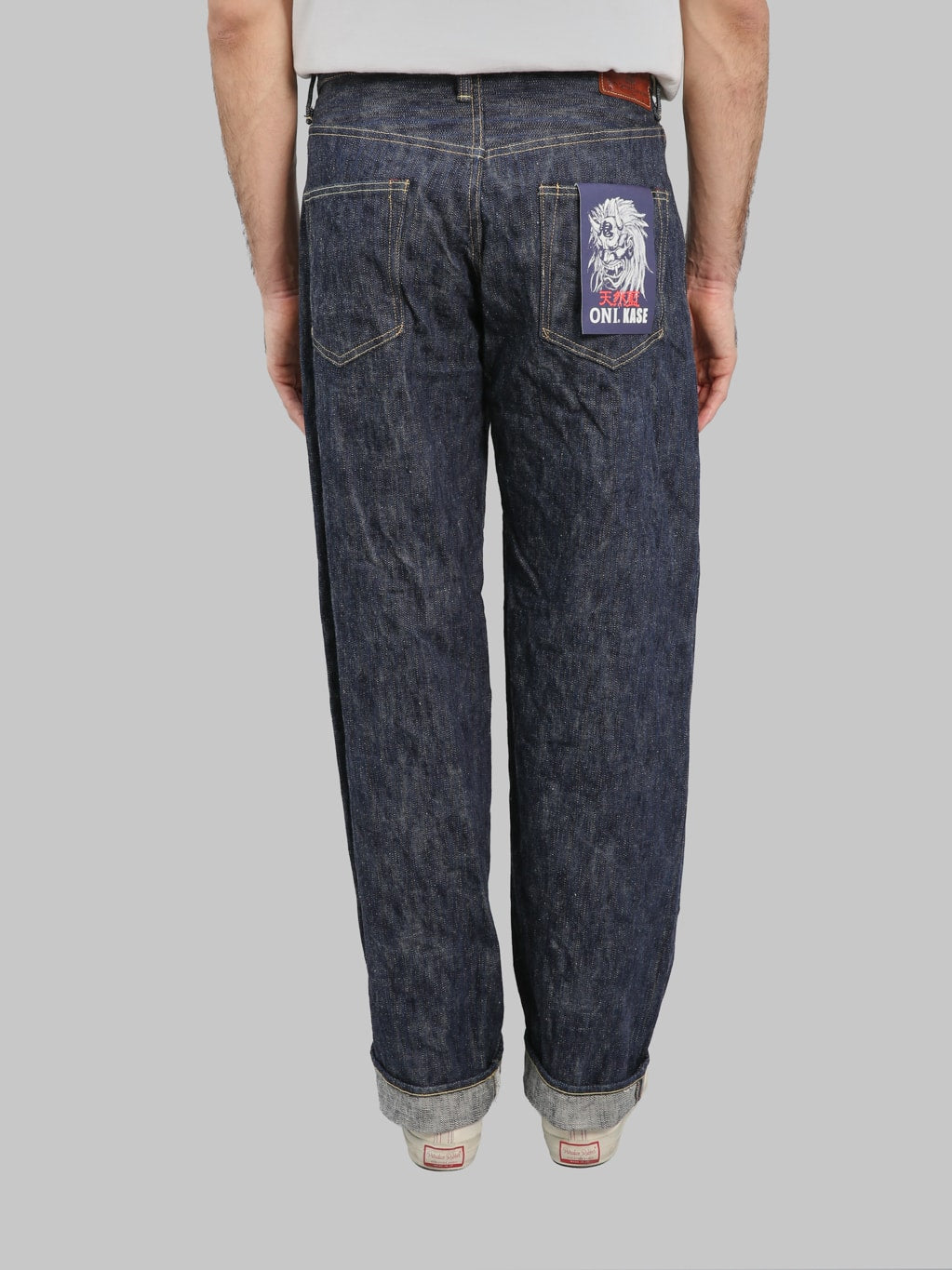 ONI 822 Kase 16oz Natural Indigo Super Wide Tapered Jeans back rise