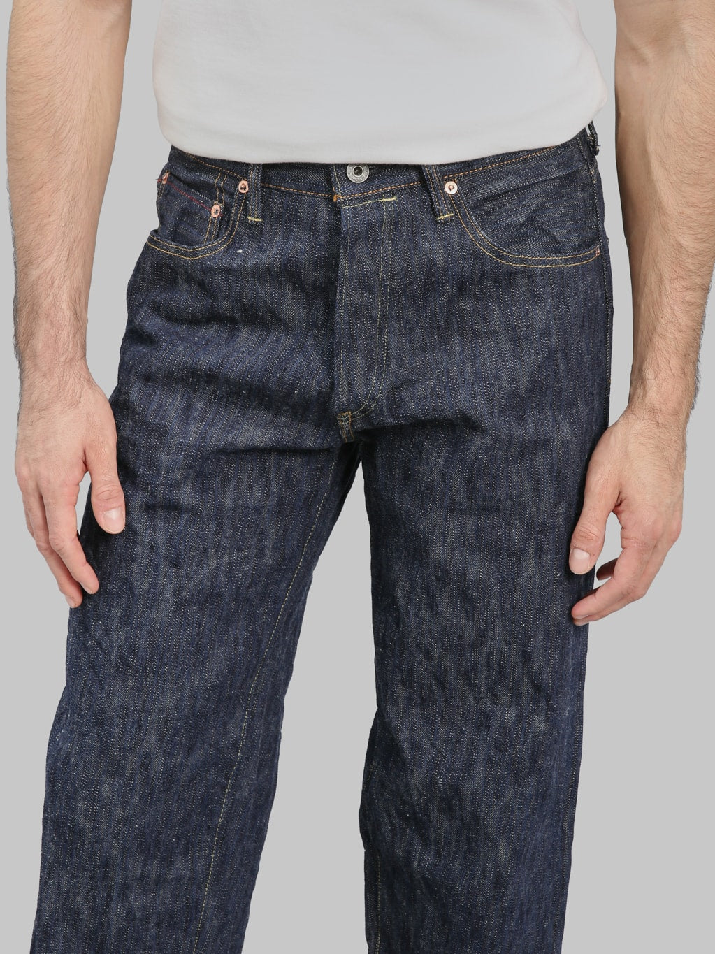 ONI 822 Kase 16oz Natural Indigo Super Wide Tapered Jeans inseam