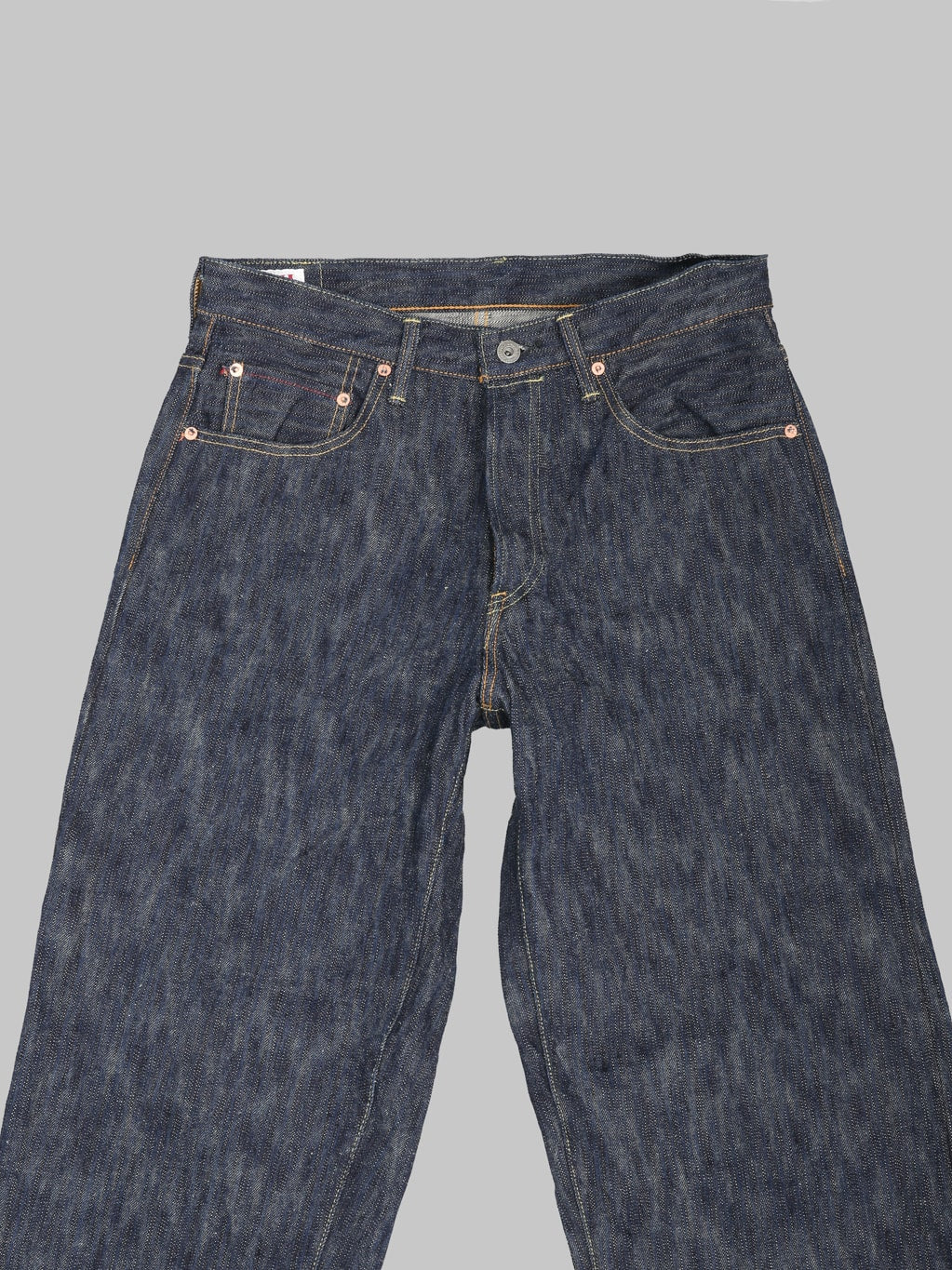 ONI 822 Kase 16oz Natural Indigo Super Wide Tapered Jeans waist rain