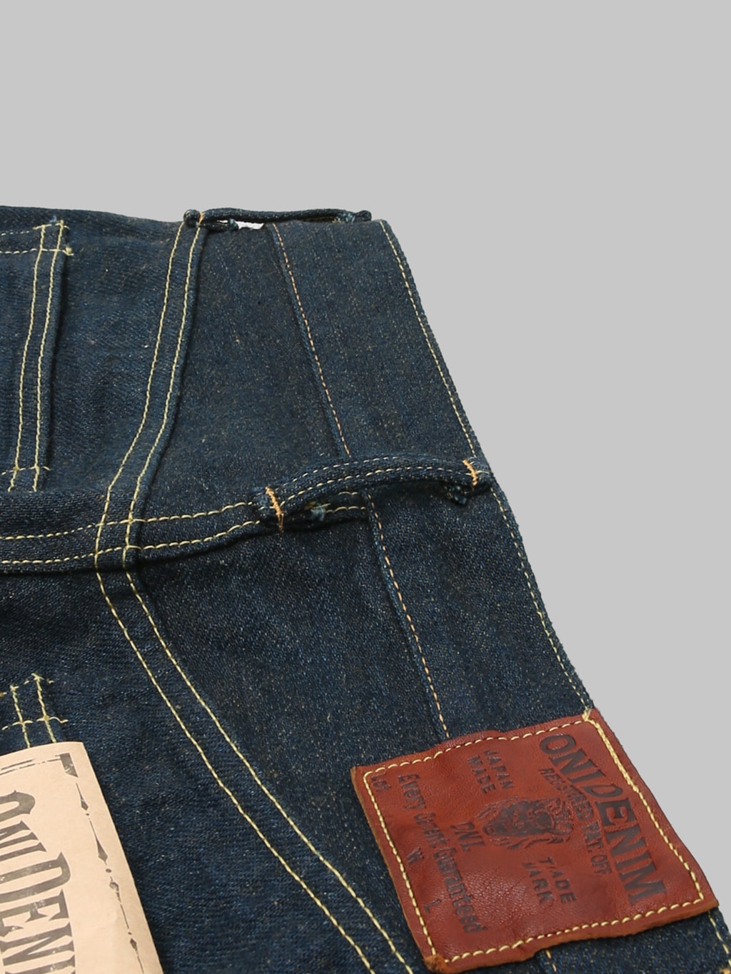 ONI Denim 822ZROLV Secret Denim Olive Weft Wide Tapered belt loop