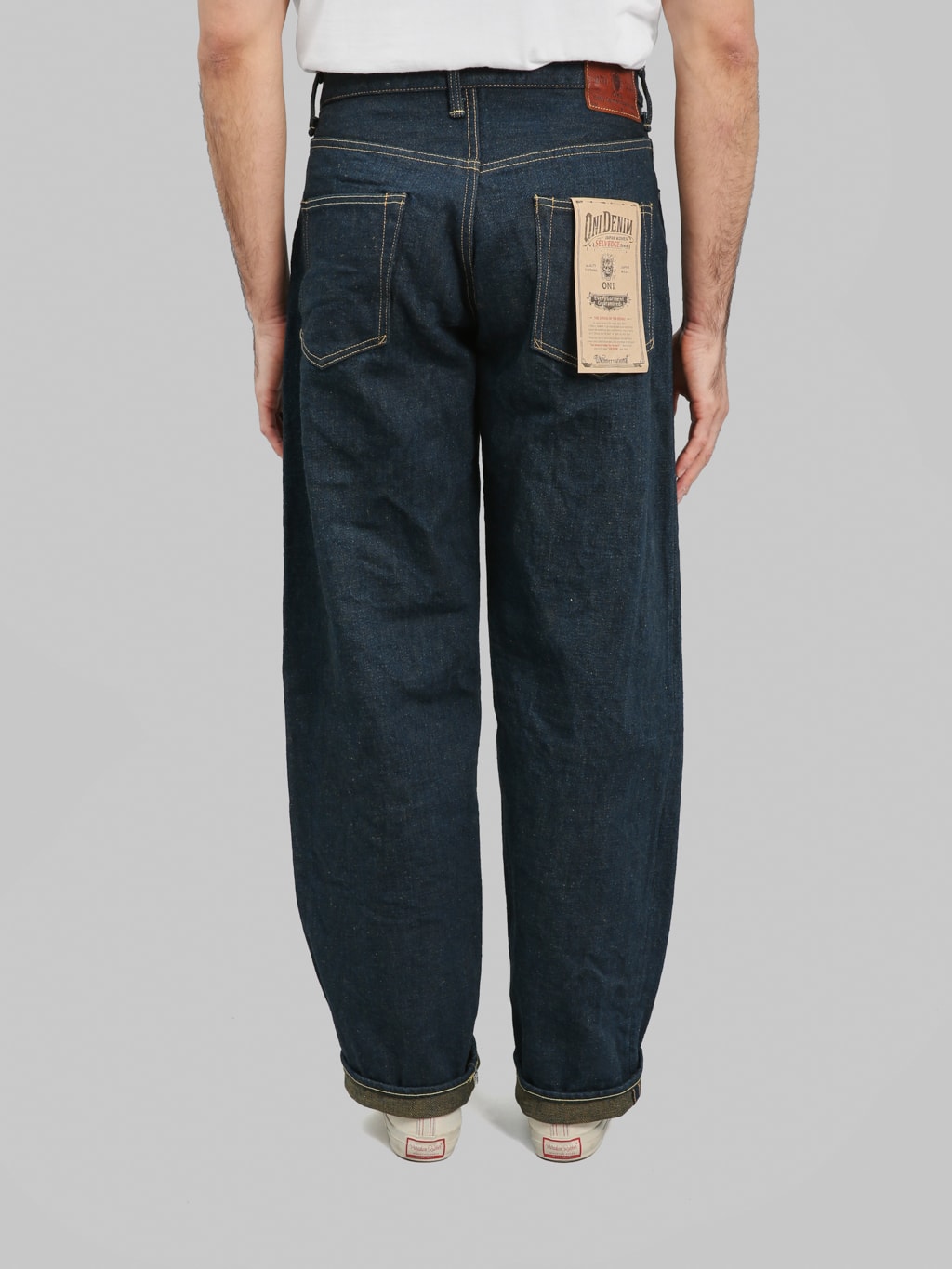 ONI Denim 822ZROLV Secret Denim Olive Weft Wide Tapered back rise