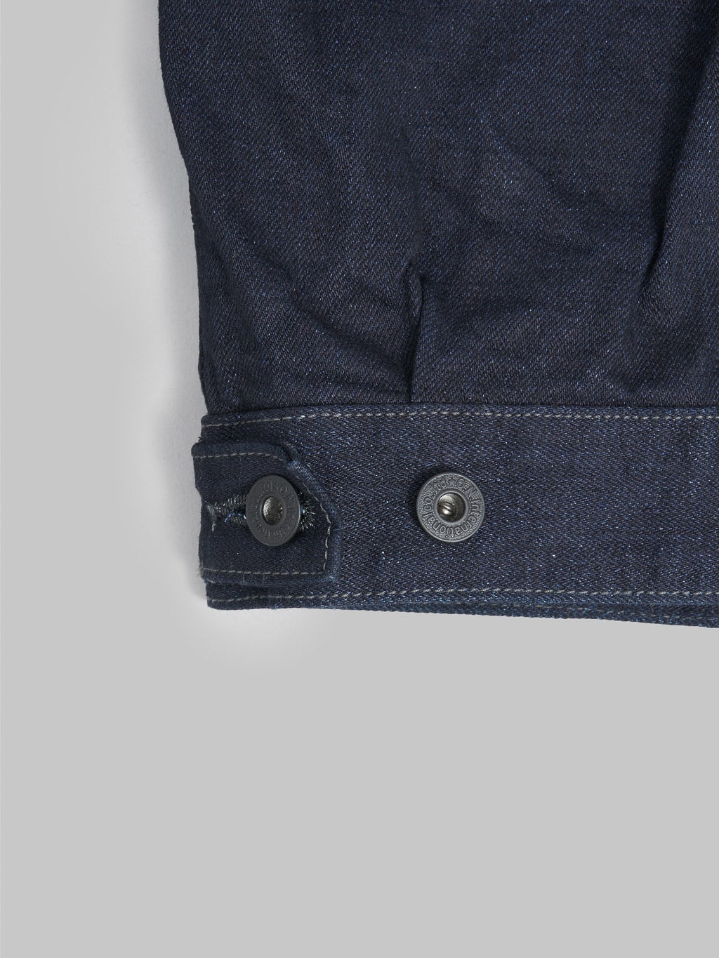 oni black weft 14oz type 2 denim jacket adjuster buttons