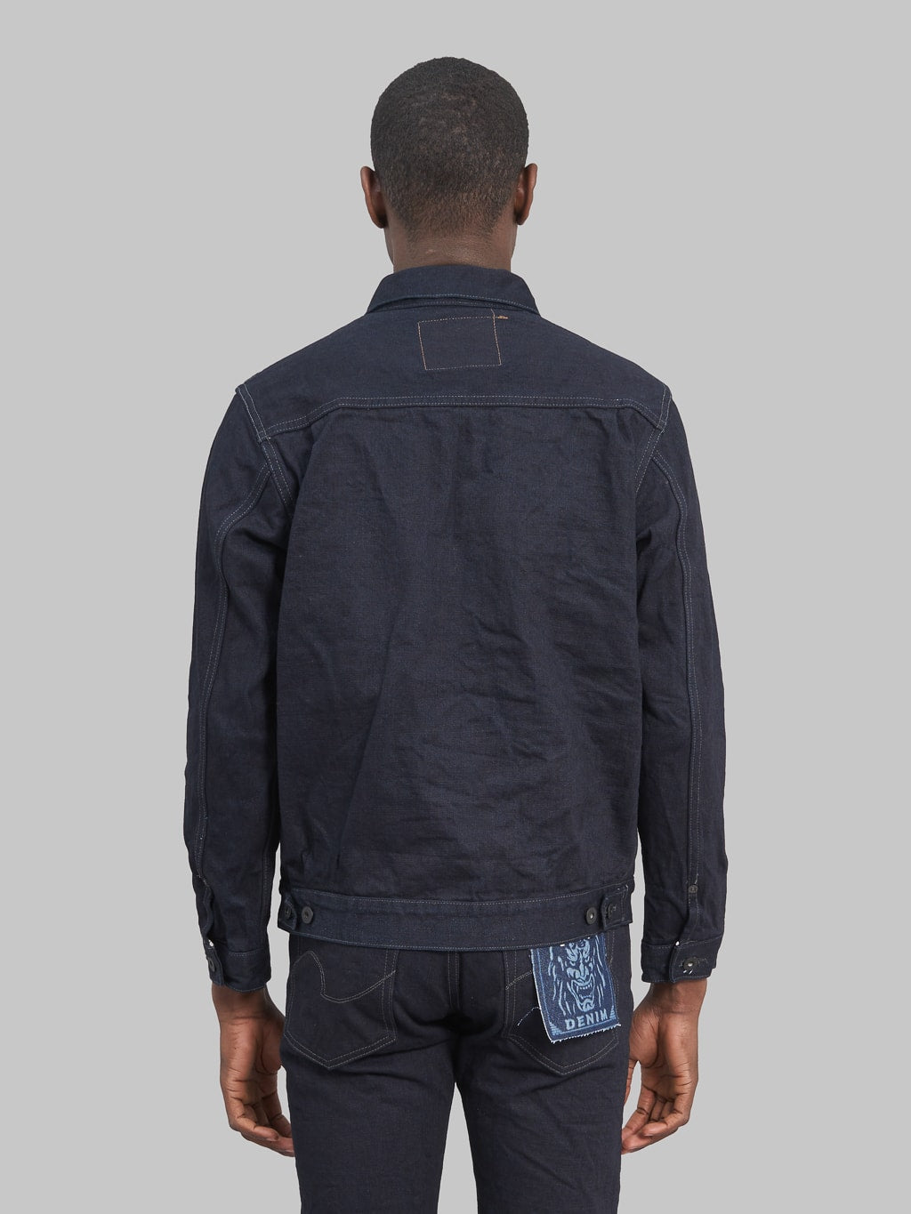 oni black weft 14oz type 2 denim jacket back fit