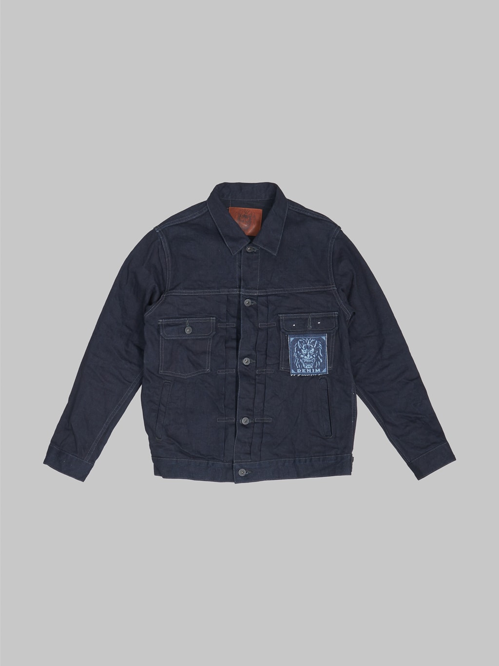 oni black weft 14oz type 2 denim jacket front