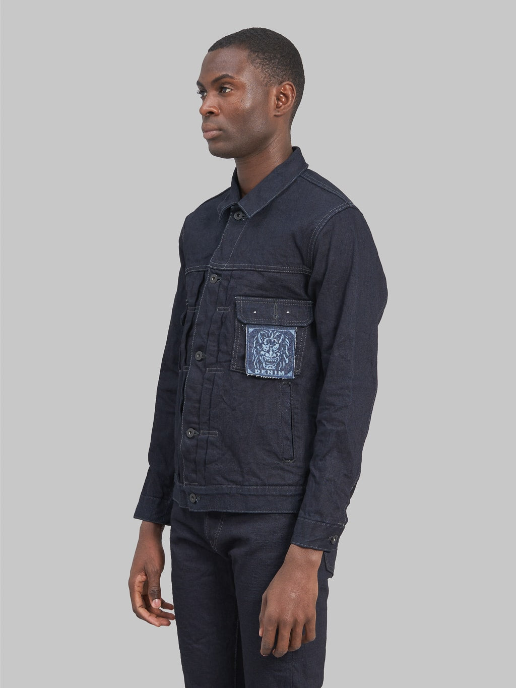 oni black weft 14oz type 2 denim jacket side fit