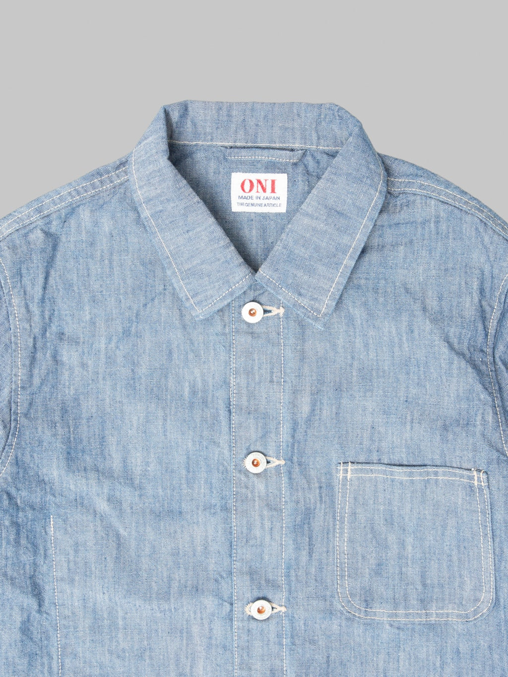 ONI Denim 03501 SHVCH 13oz Super Heavy Chambray Coverall collar
