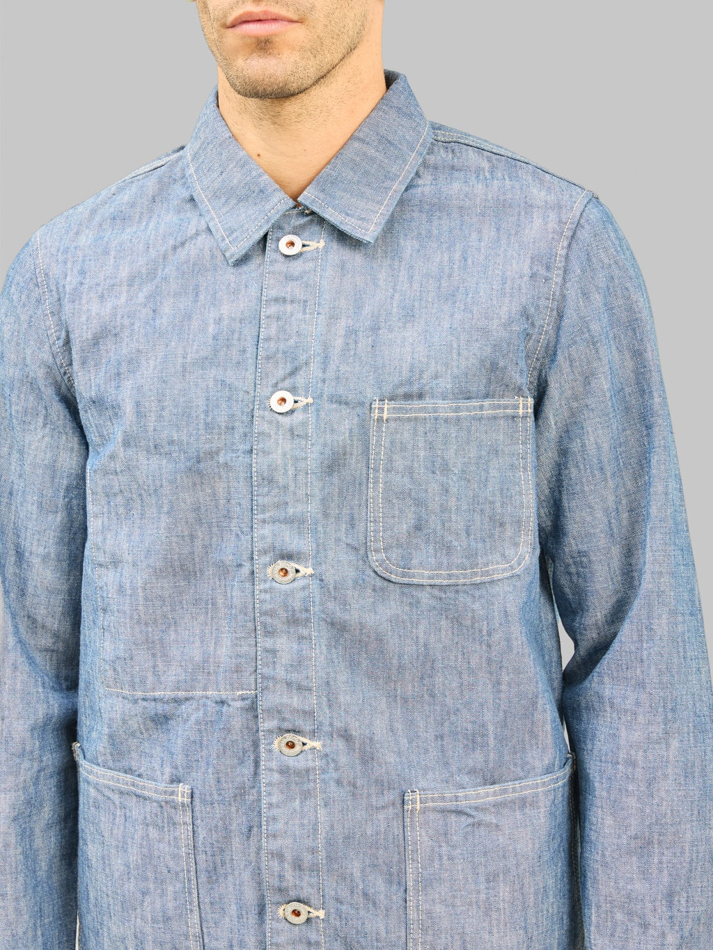 ONI Denim 03501 SHVCH 13oz Super Heavy Chambray Coverall chest