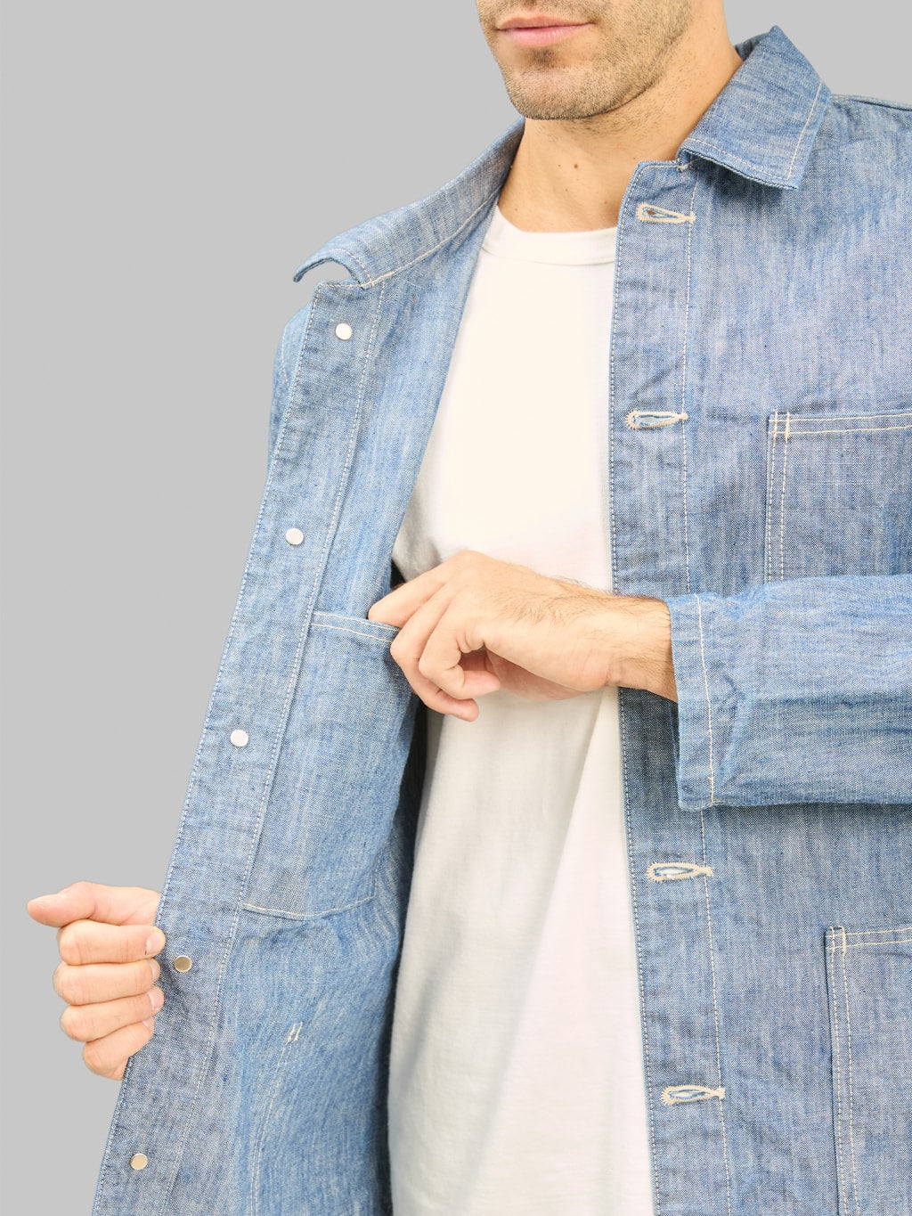 ONI Denim 03501 SHVCH 13oz Super Heavy Chambray Coverall interior pocket