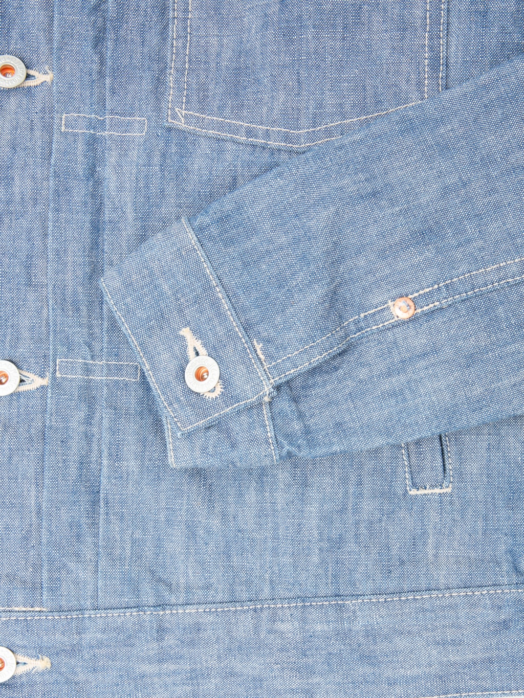 ONI Denim 02516P 13oz Super Heavy Chambray Type 2 Jacket cuff closeup