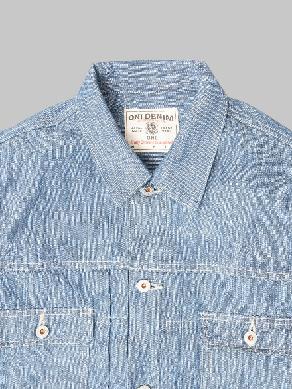 ONI Denim 02516P 13oz Super Heavy Chambray Type 2 Jacket collar