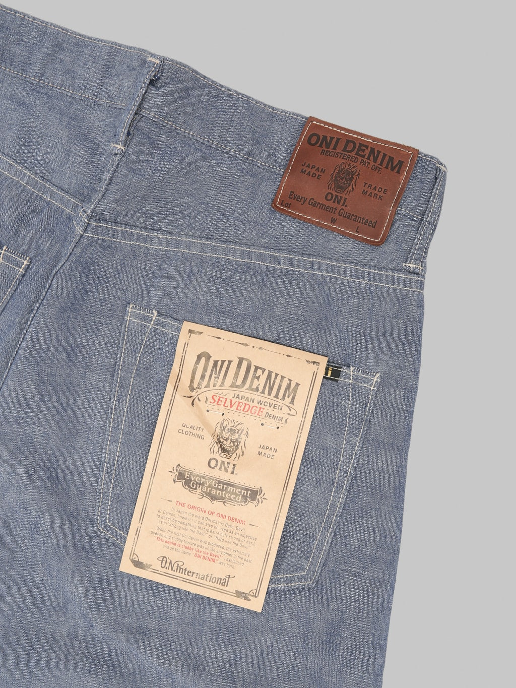 ONI Denim 200 HCSV Selvedge Chambray 8oz Wide Straight Jeans pocket flasher