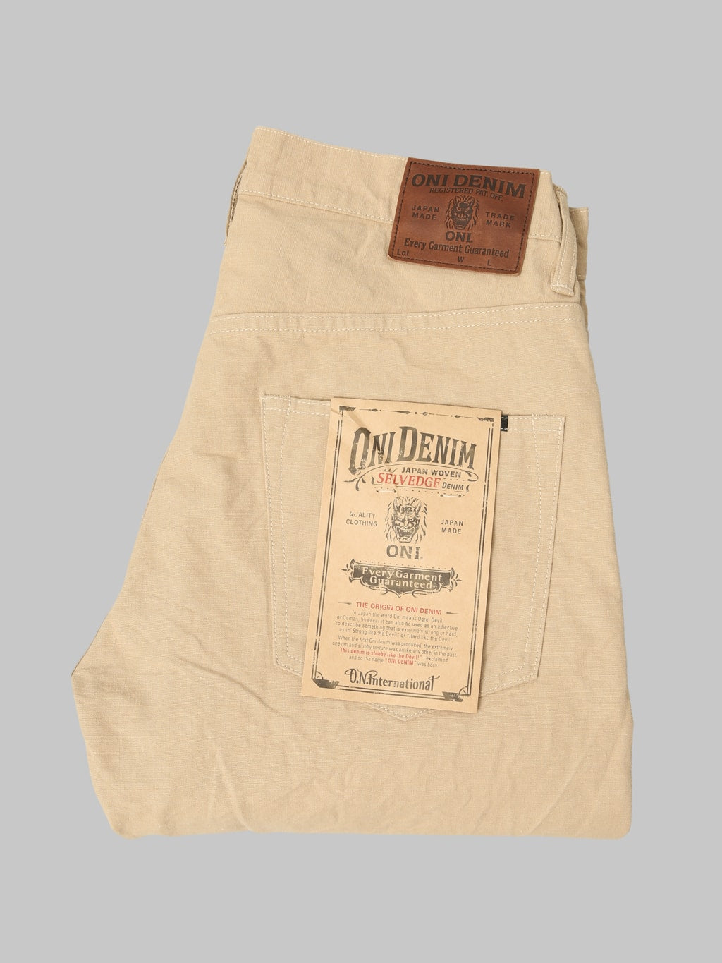 ONI Denim 266-8SVCBE 8oz Chambray Beige Relax Straight Jeans