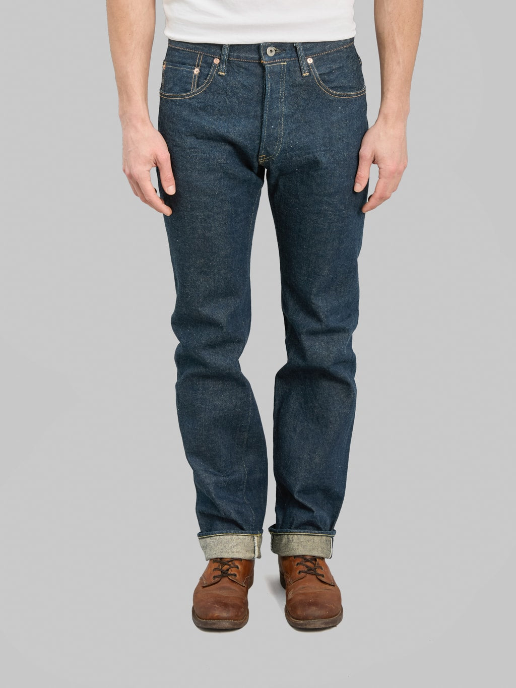 ONI Denim 270 Ishikawadai 15oz Regular Straight Jeans front rise