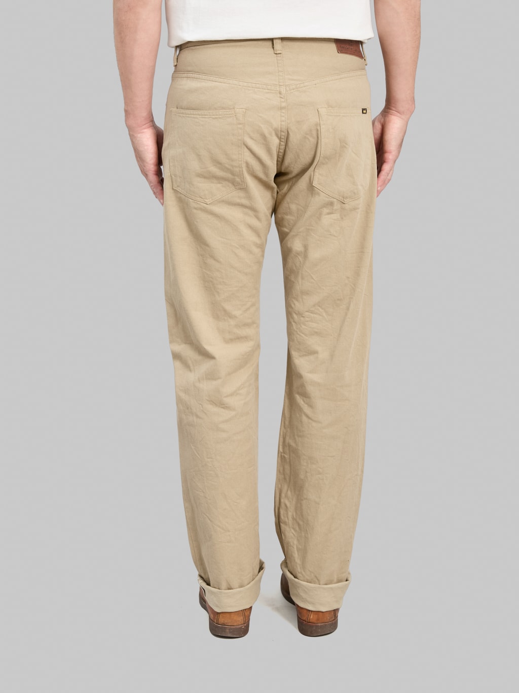 ONI Denim 271-SVCKB Just Right Straight Selvedge Chino Cloth Khaki Beige Jeans