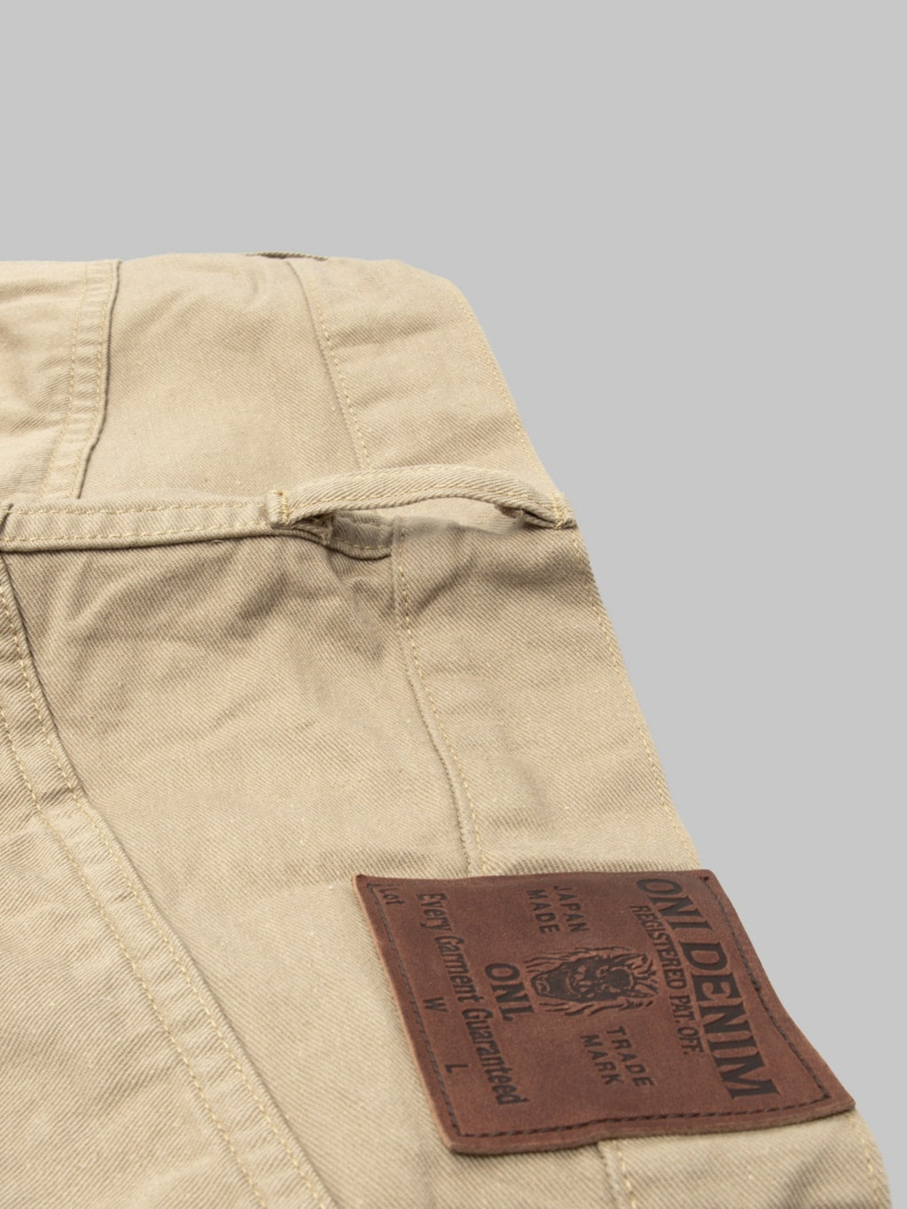 ONI Denim 271-SVCKB Just Right Straight Selvedge Chino Cloth Khaki Beige Jeans