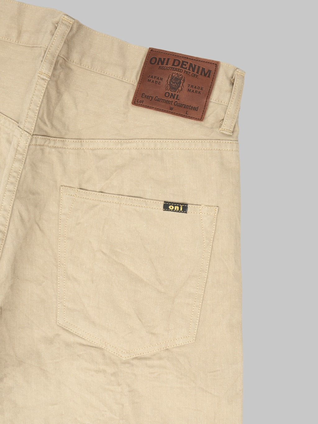 ONI Denim 271-SVCKB Just Right Straight Selvedge Chino Cloth Khaki Beige Jeans