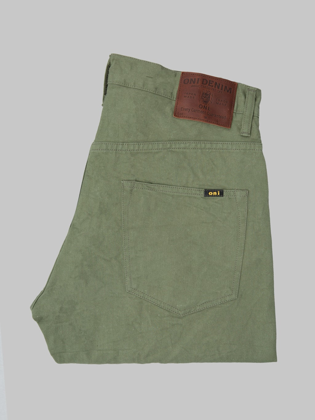 ONI Denim 271-SVCOL Just Right Straight Selvedge Chino Cloth Olive Jeans