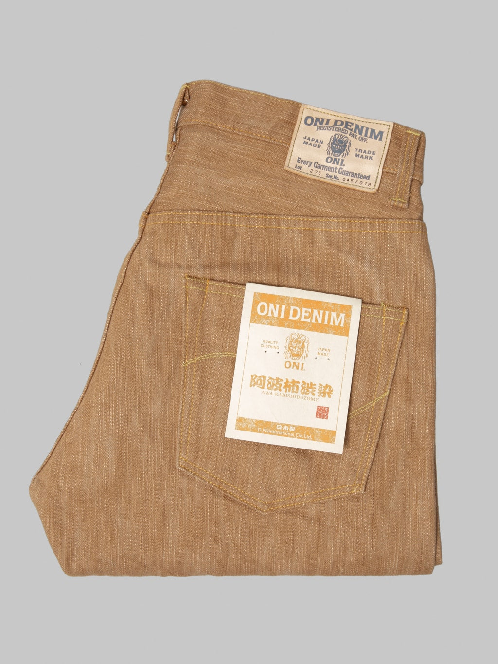 ONI Denim 275 20oz Awa Kakishibu x Kinari Regular Straight Jeans