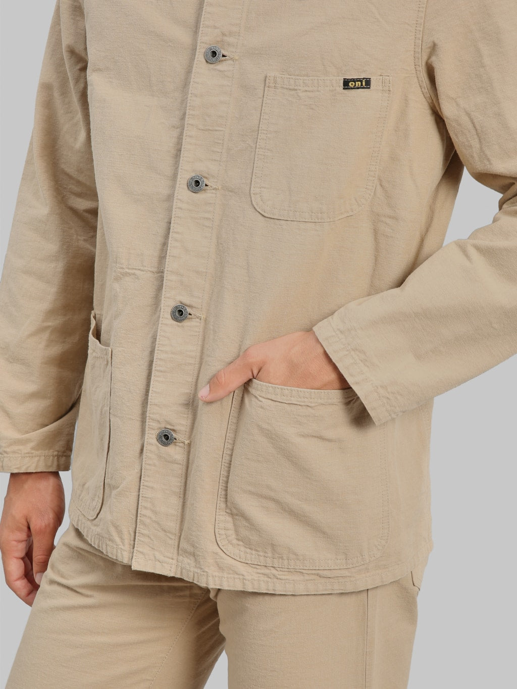 ONI Denim 03500-8BE "Beta Chambray Beige" 8oz Coverall