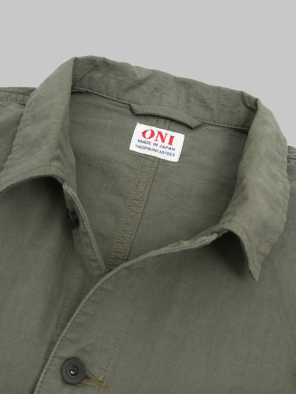 ONI Denim 03500 8GG Beta Chambray Green Gray 8oz Coverall interior fabric