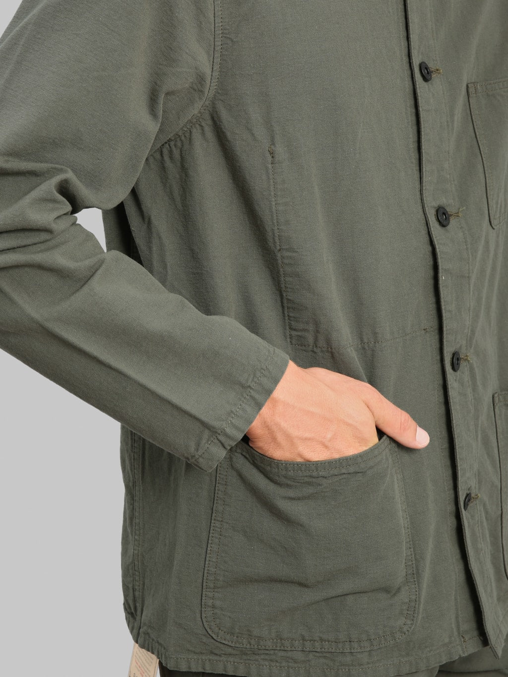 ONI Denim 03500 8GG Beta Chambray Green Gray 8oz Coverall pocket