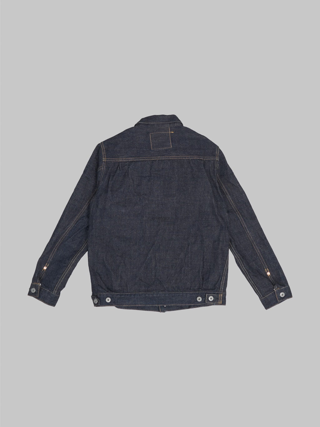 oni denim indigo beige 14oz type 2 jacket back