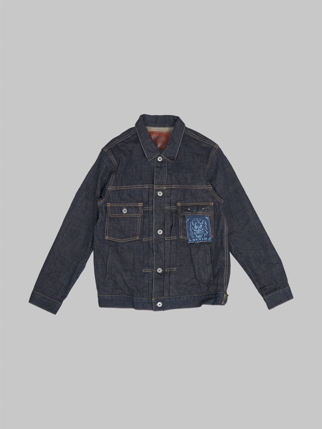 oni denim indigo beige 14oz type 2 jacket front