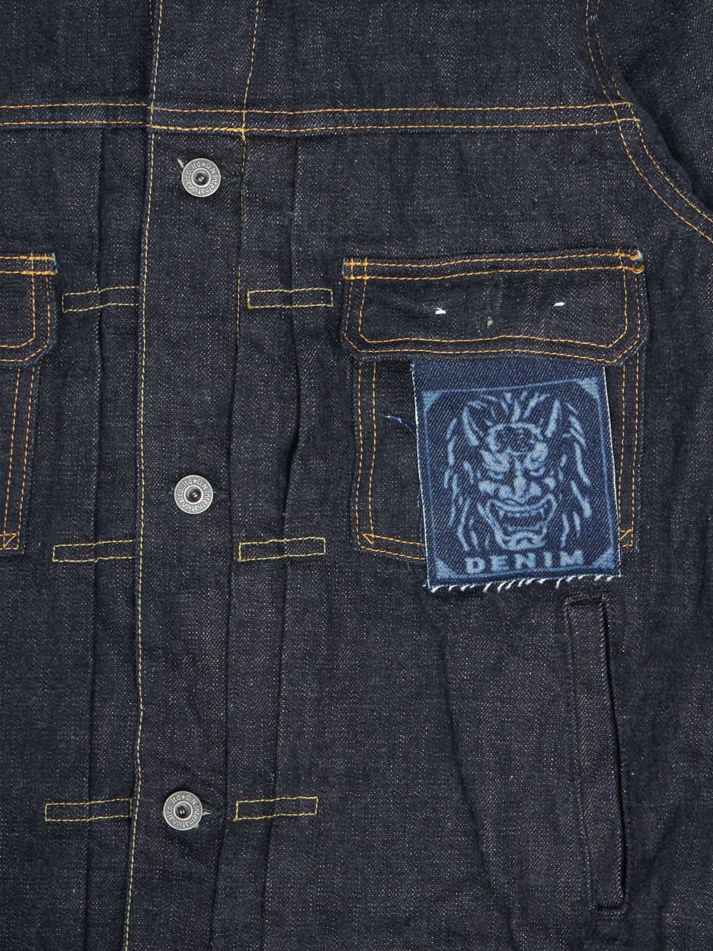 oni denim indigo beige 14oz type 2 jacket fabric