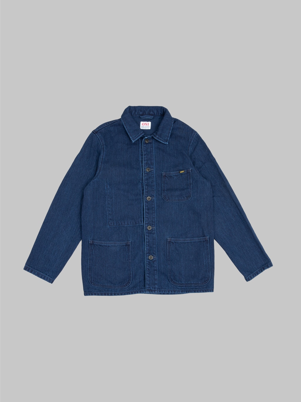 oni denim indigo twill bio wash coverall front