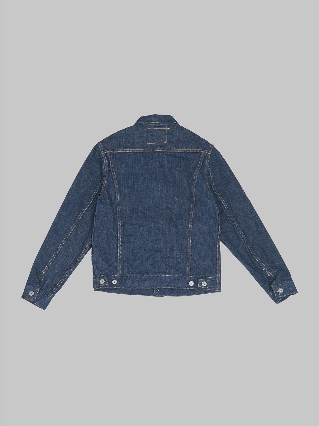 oni denim kiwami 16oz natural indigo type III jacket back