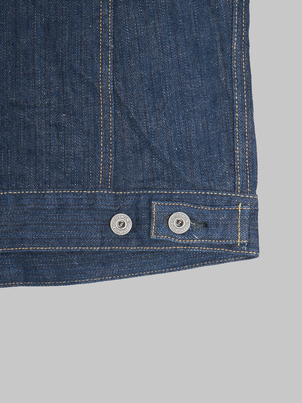 oni denim kiwami 16oz natural indigo type III jacket buttons