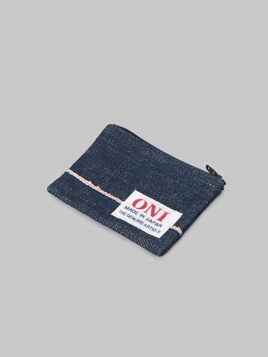Oni Denim Selvedge coin pouch front view