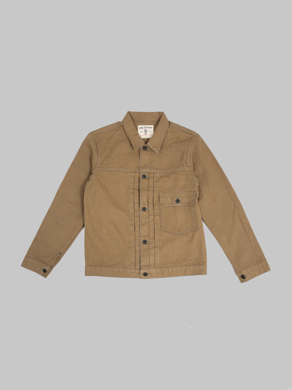 ONI Denim 01507L HOXBRK 13oz Type Ⅰ Jacket Brown Khaki front