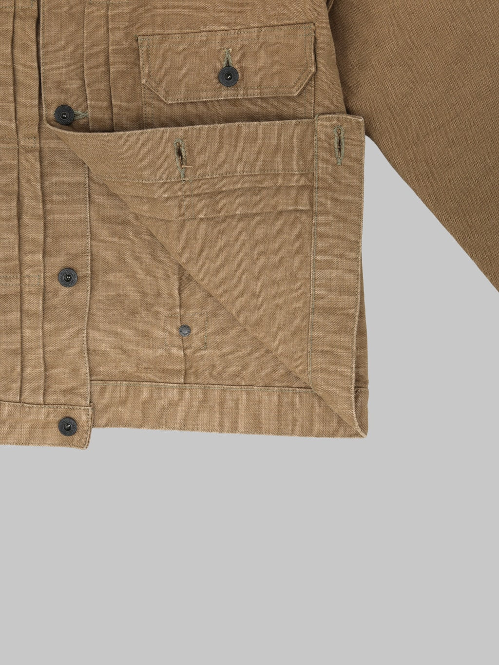 ONI Denim 01507L HOXBRK 13oz Type Ⅰ Jacket Brown Khaki weft