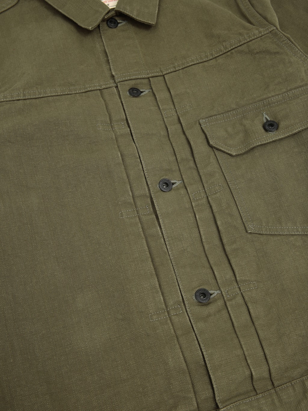 ONI Denim 01507L HOXOLB 13oz Jacket Olive Brown buttons donut