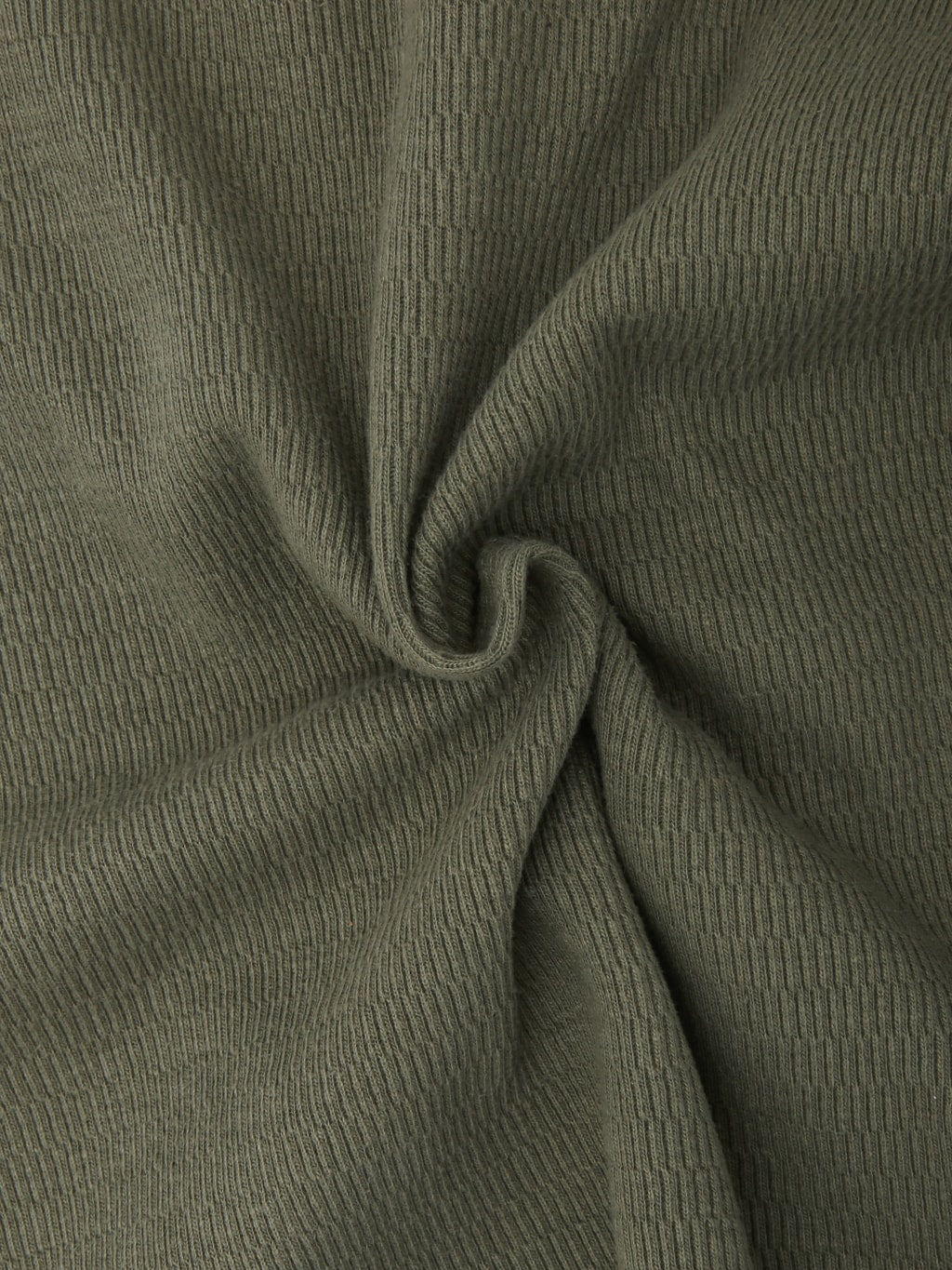 Loop & Weft Supima Long Honeycomb Knit Crewneck Thermal Army Olive - Redcast Heritage Co.