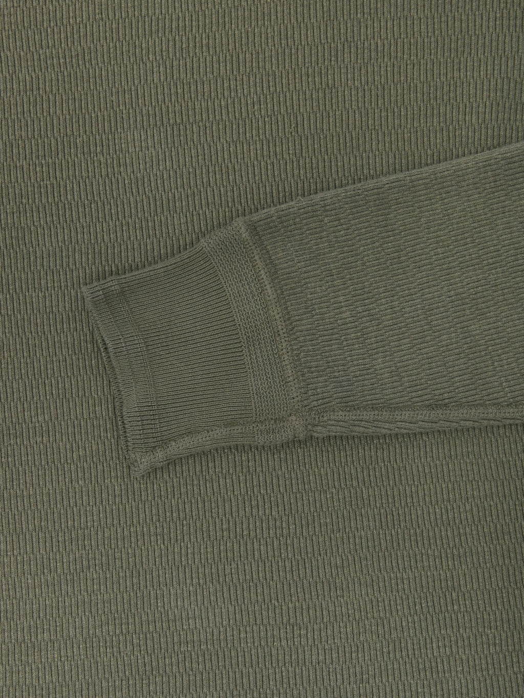 Loop & Weft Supima Long Honeycomb Knit Crewneck Thermal Army Olive - Redcast Heritage Co.