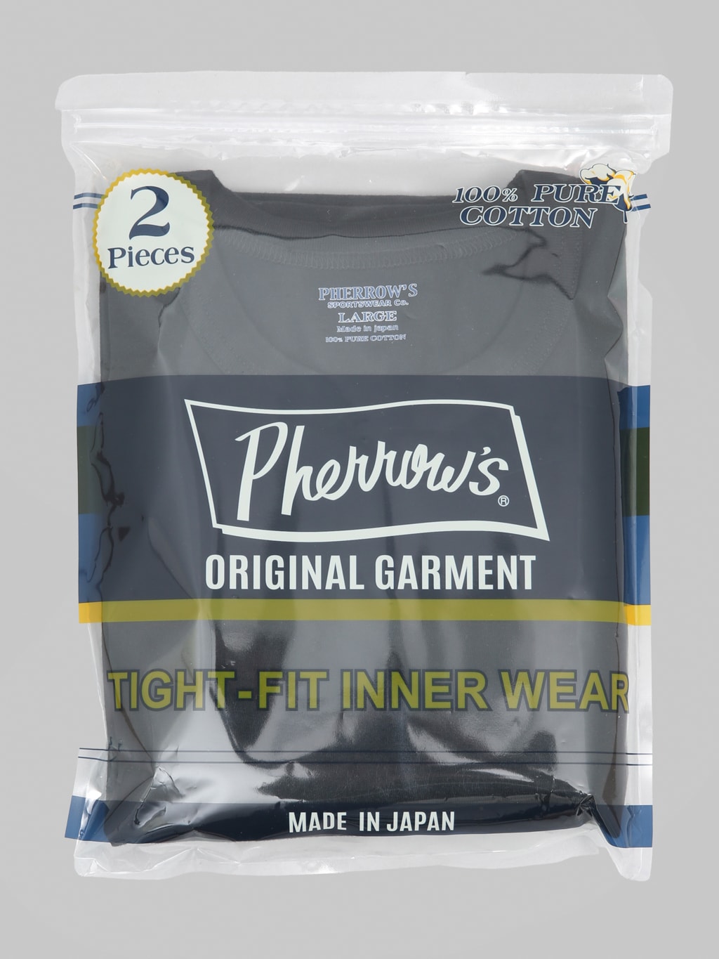 Pherrow's 2-Pack Loopwheel T-Shirts Black Memphis Cotton Japan